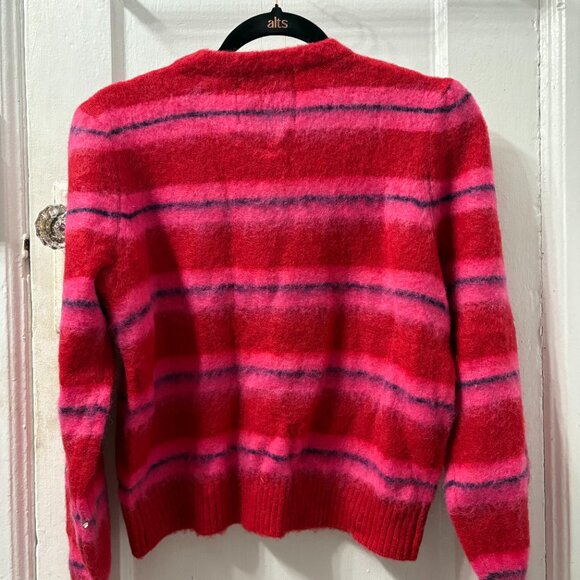 NWT Damson Madder Women's Cece Stripe Cardigan - Red/Pink Stripe - Picture 5 of 8